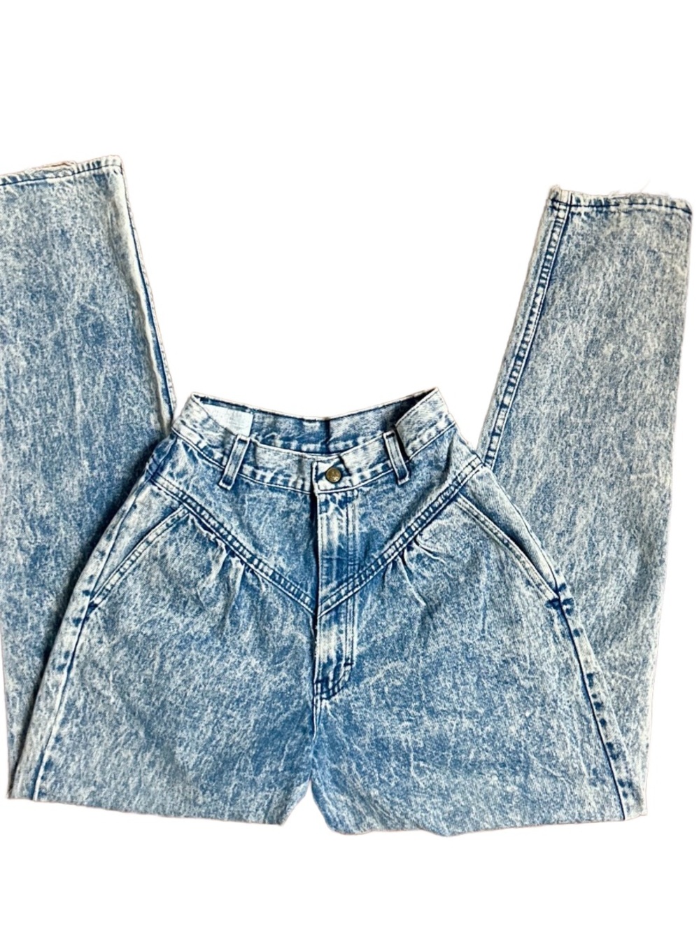 Smacs ~ Vintage ~ USA ~ Size 11 (26/31) ~ Blue Denim Acid Wash ~ High Rise Jeans